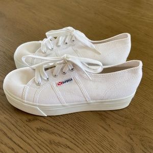 White Platform Shoes (Superga)